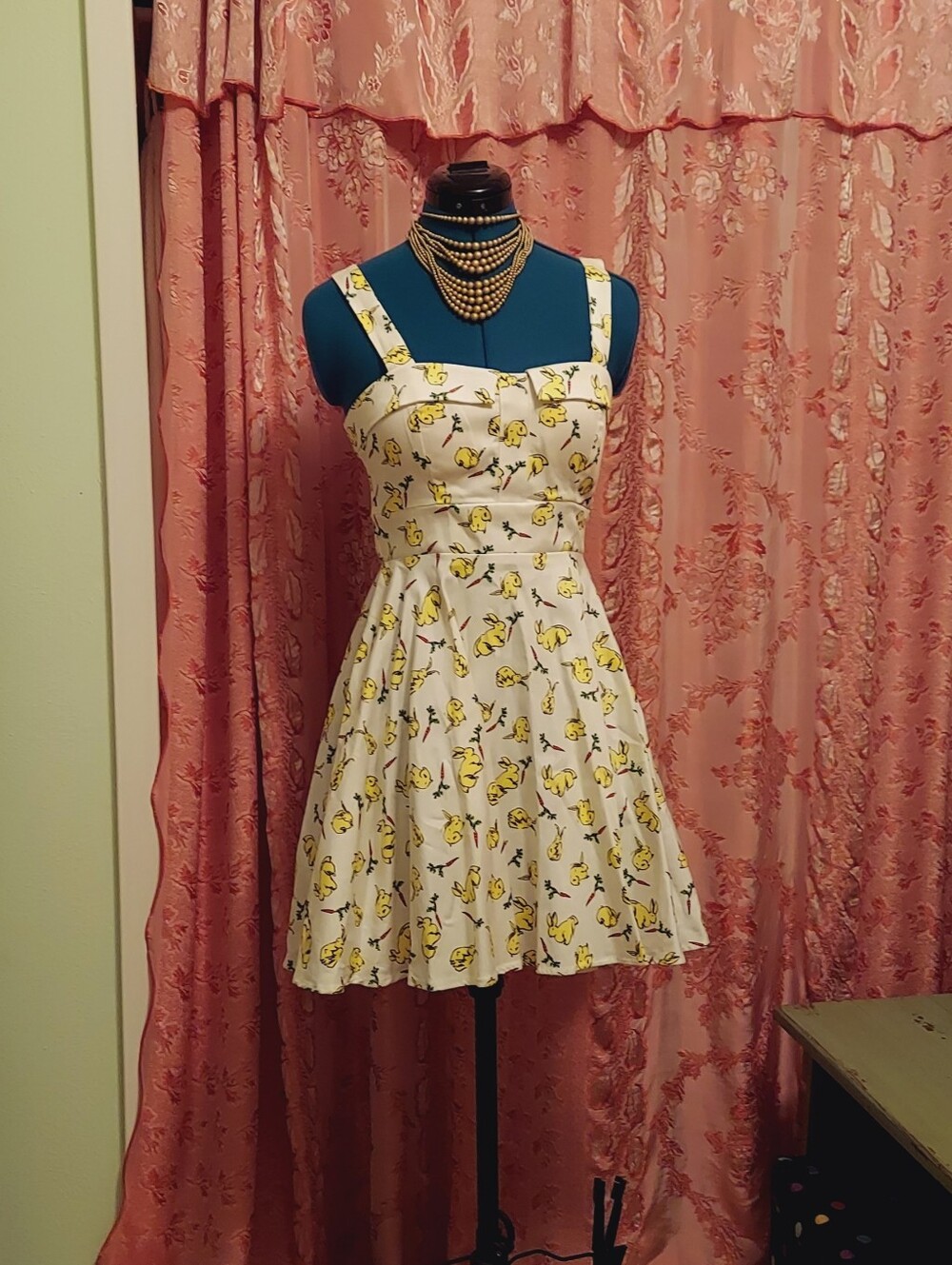 Ixia Poshmark Retro Style Fit n Flare Carrot & Bunny Dress